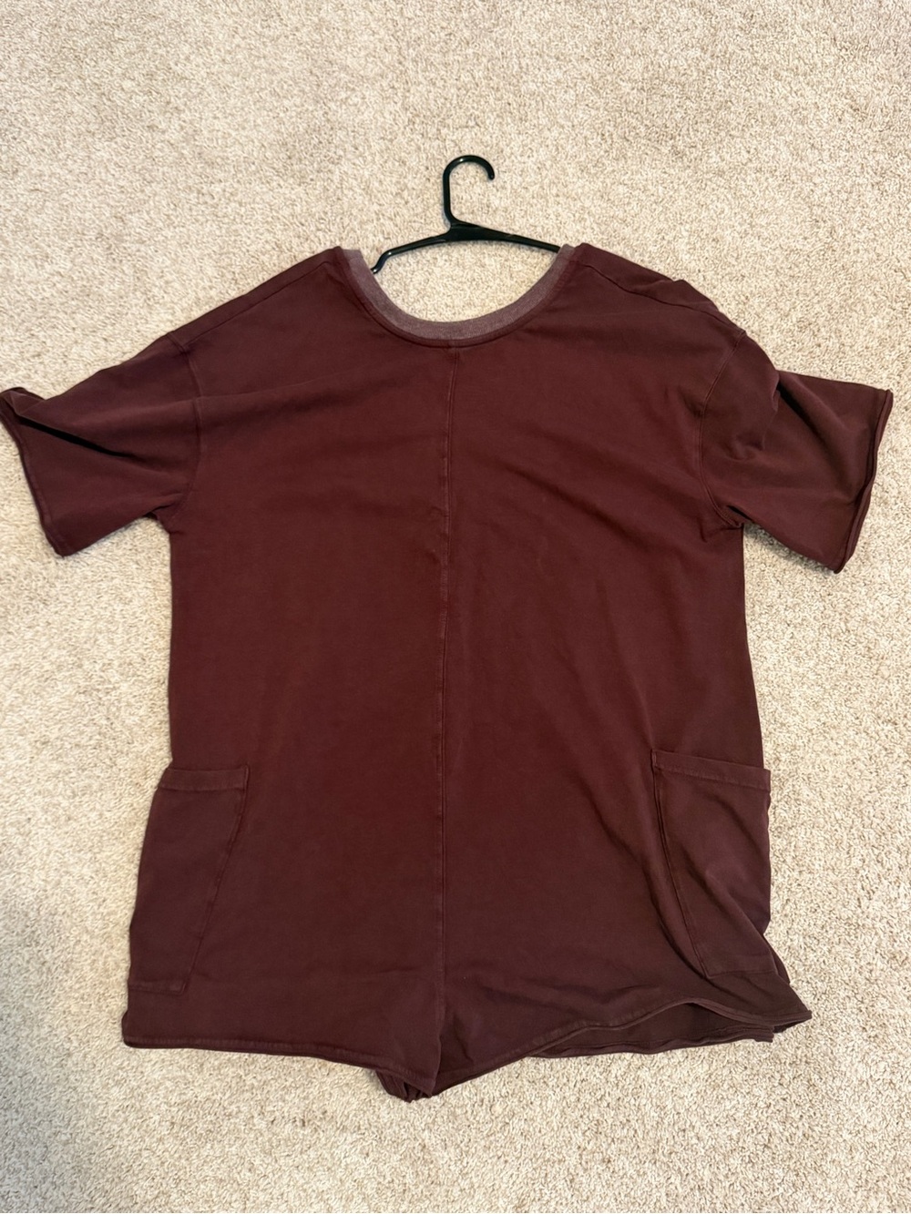 Free People Women's Short Sleeve short romper - Maroon